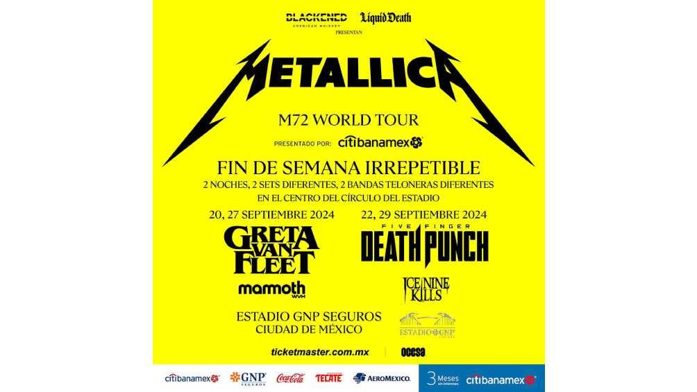 La banda de heavy metal ofrecerá conciertos los días 20, 22, 27 y 29 de septiembre. 