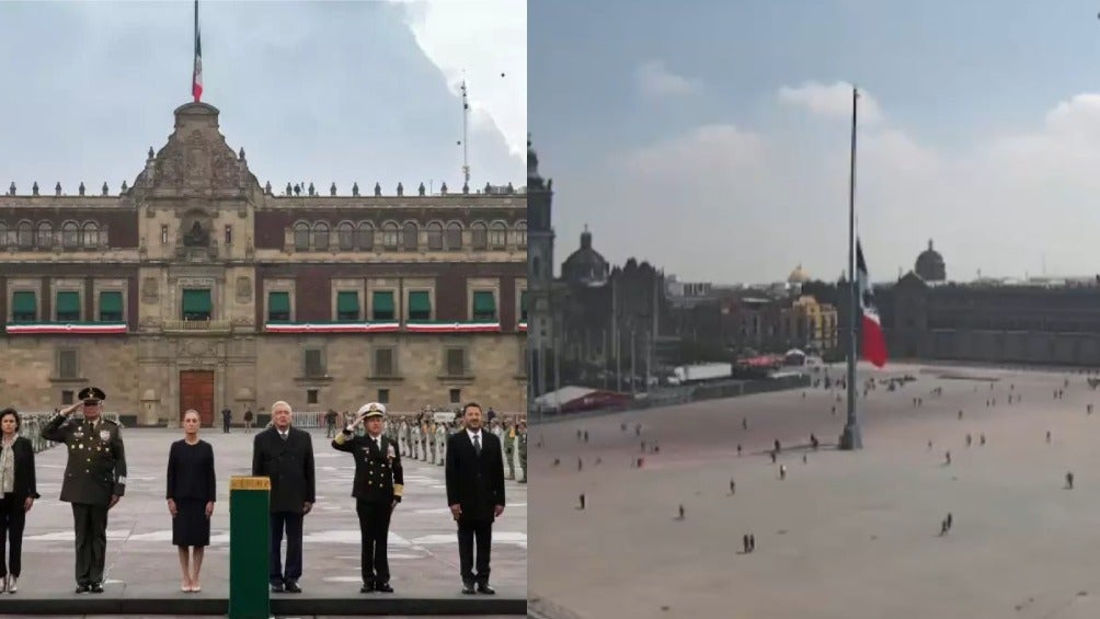 En el Zócalo se realizó una conmemoración por parte de AMLO y el Simulacro Nacional