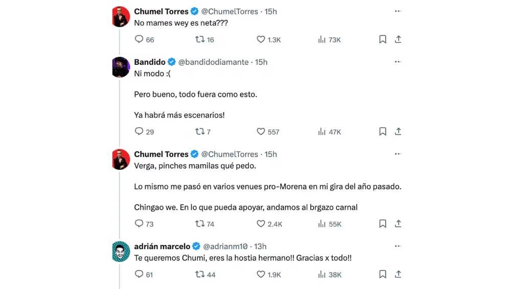 Chumuel Torres mostró apoyo al regiomontano. 