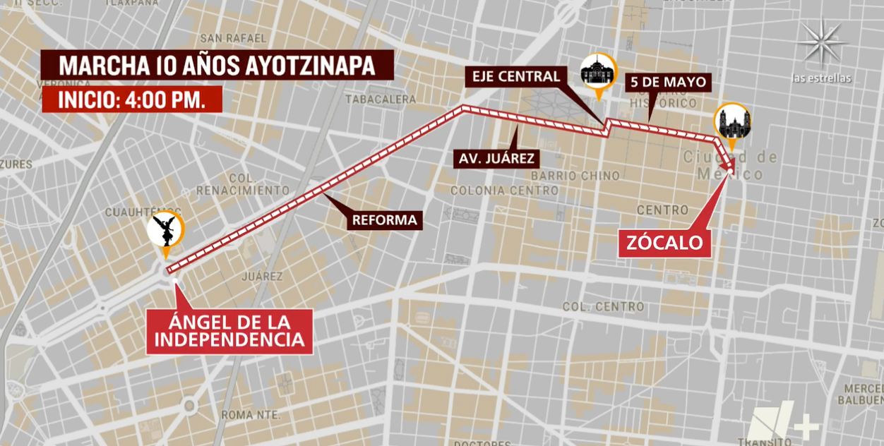 Esta es la ruta de la marcha de este jueves 26 de septiembre.