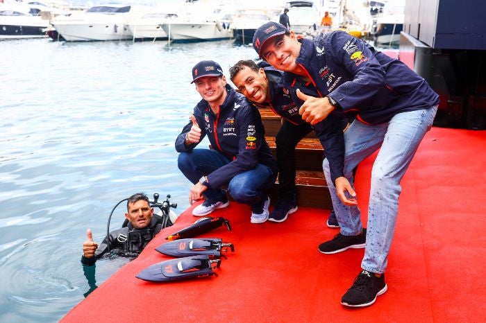 Max Verstappen, Daniel Ricciardo y Checo Pérez