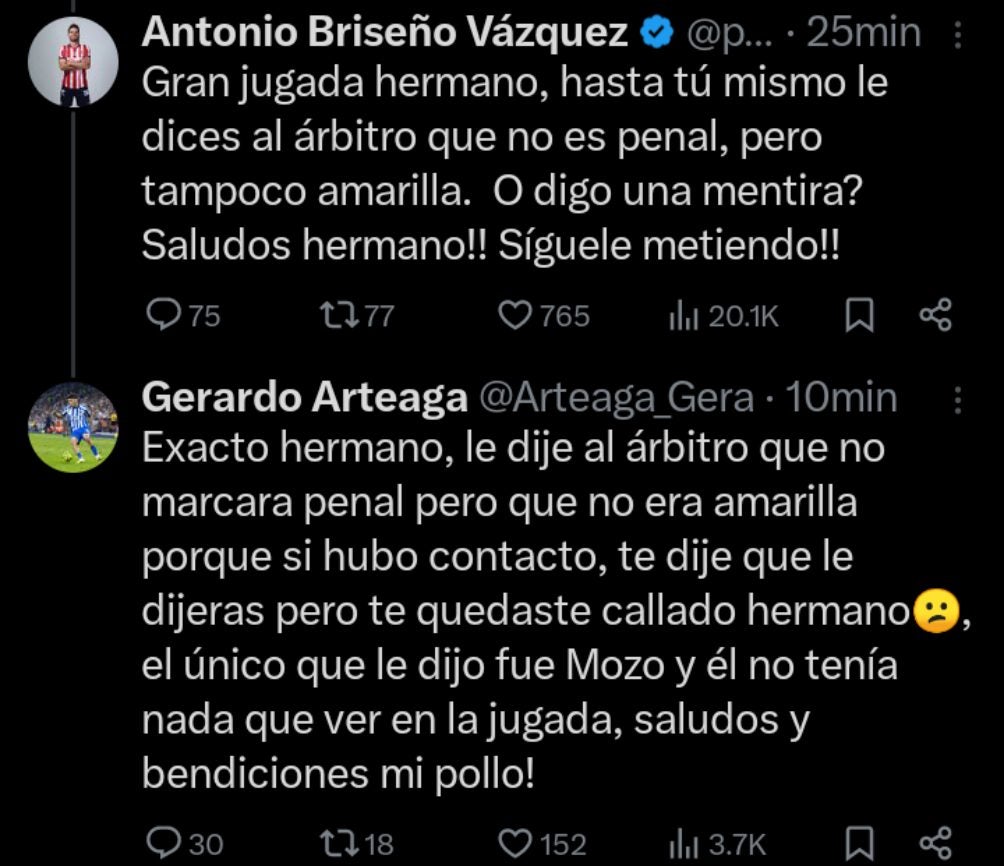 Respuestas entre Arteaga y Briseño