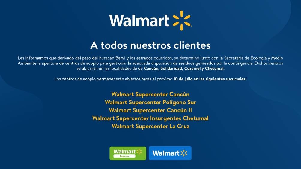 La cadena de Wall- Mart se une a los centros de acopio. 