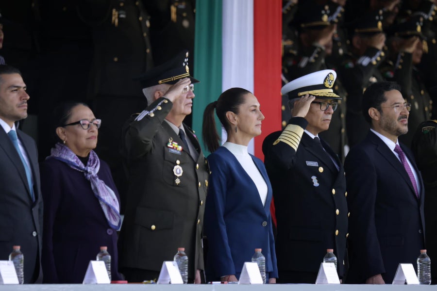 La Presidente acudió a una ceremonia a Campo Marte en la CDMX.