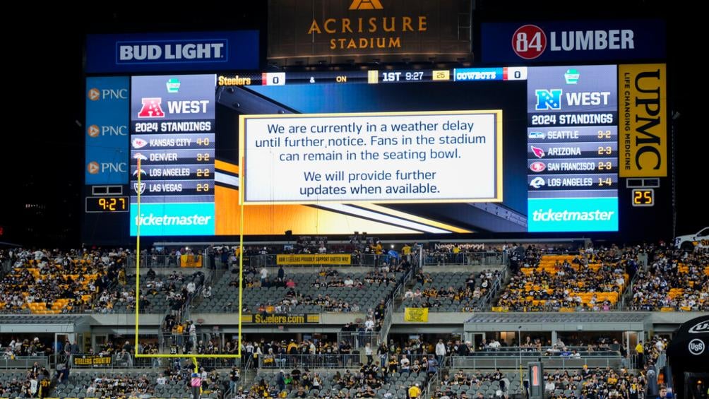 NFL: Inicio de Steelers de Pittsburgh vs Cowboys de Dallas se retrasó por tormenta