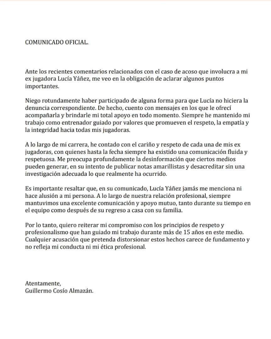 El comunicado del exentrenador de Puebla