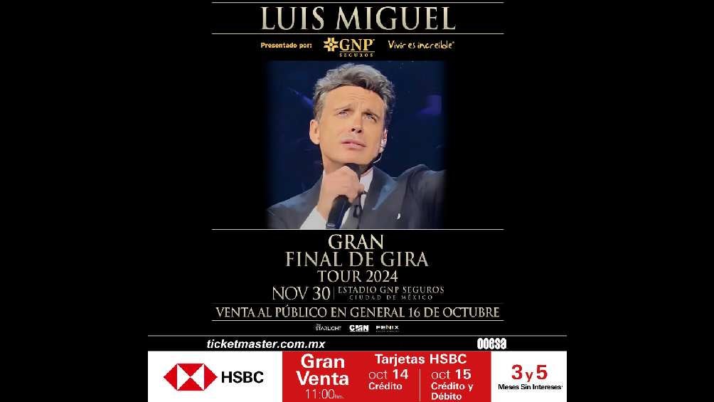 El concierto del Sol en el Estadio GNP será el 30 de noviembre. 