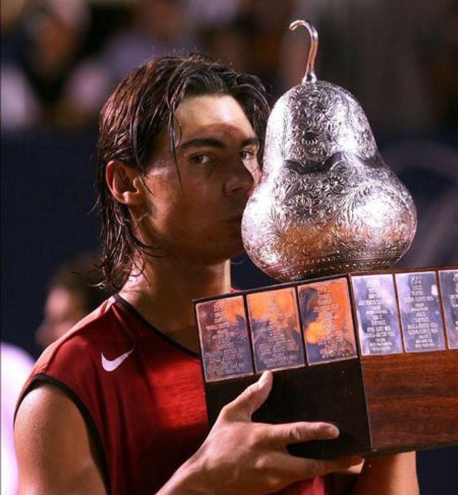 Rafa Nadal en 2005 al ganar su primer AMT en Acapulco