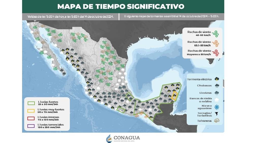 La Conagua alertó que en algunas áreas de 11 de los 32 estados de México se podrían registrar temperaturas de entre 0 y 5 grados Celsius