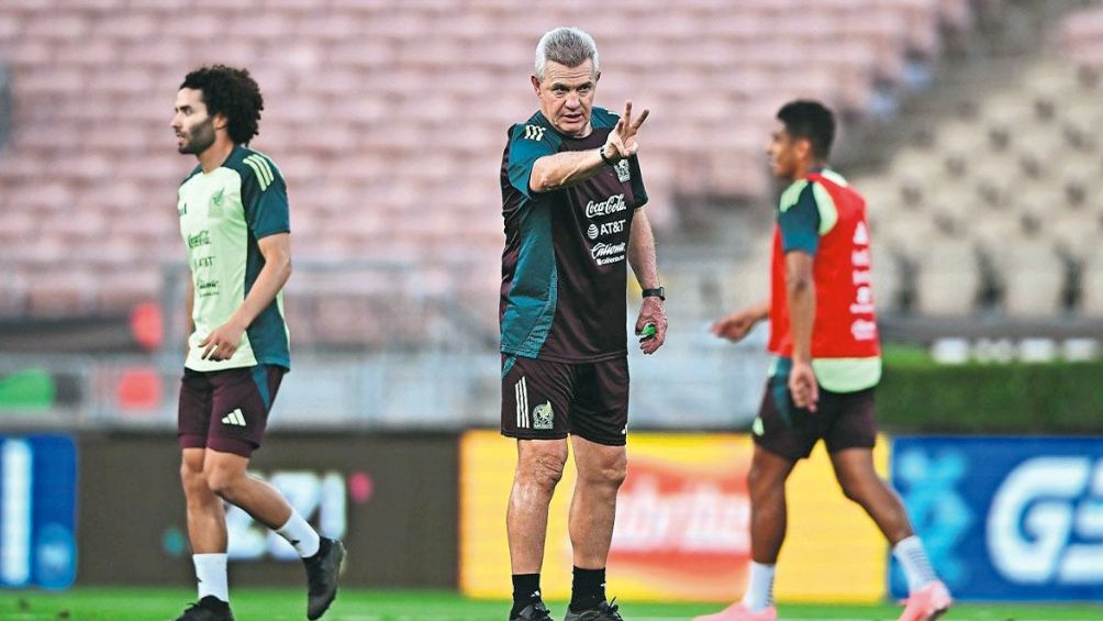 El Vasco en un entrenamiento con el Tricolor