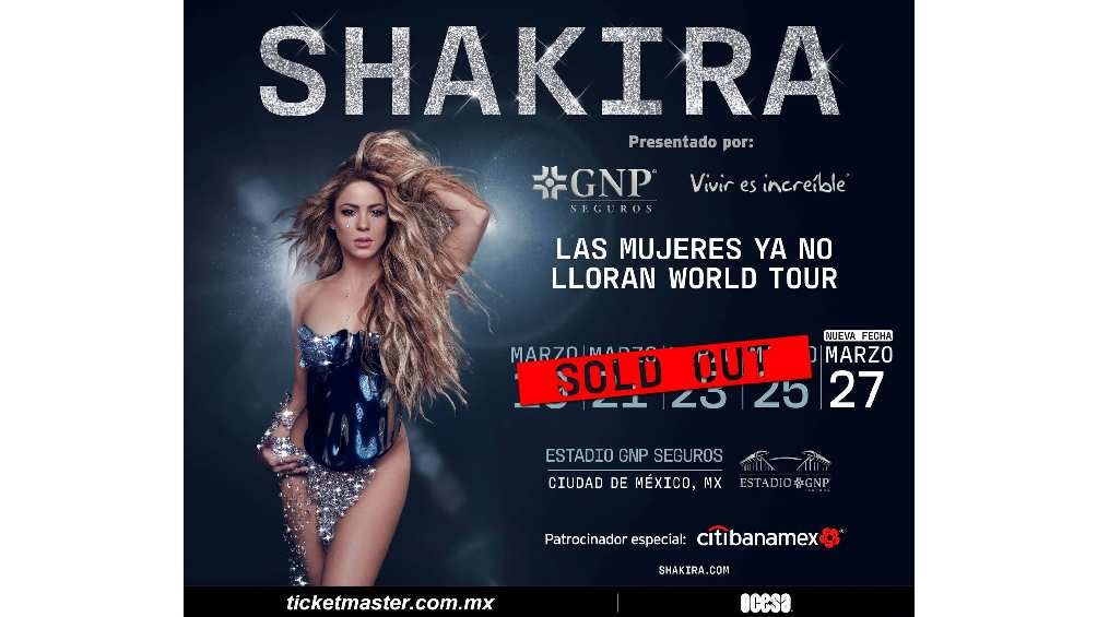 La nueva fecha que abrió Shakira es el día 27 de marzo de 2025. 