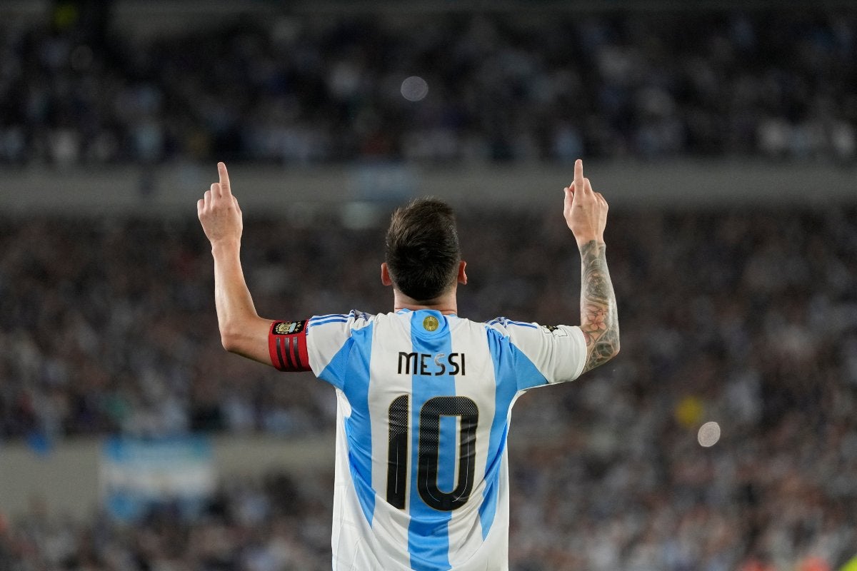 Festejo de Messi tras gol 