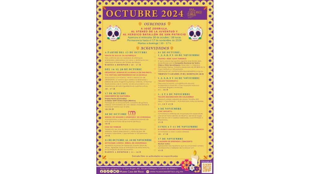 El museo ofrecerá diversas ofrendas en conmemoración por el Día de Muertos. 