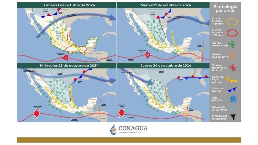 La tormenta Nadine esta generando precipitaciones en el sureste del país. 