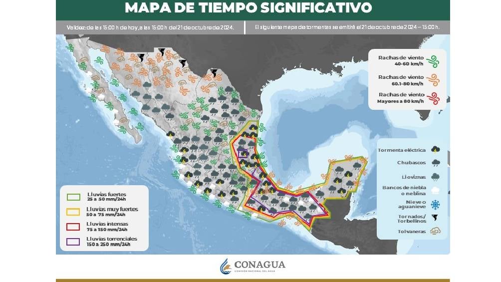 Clima para el lunes 21 de octubre. 