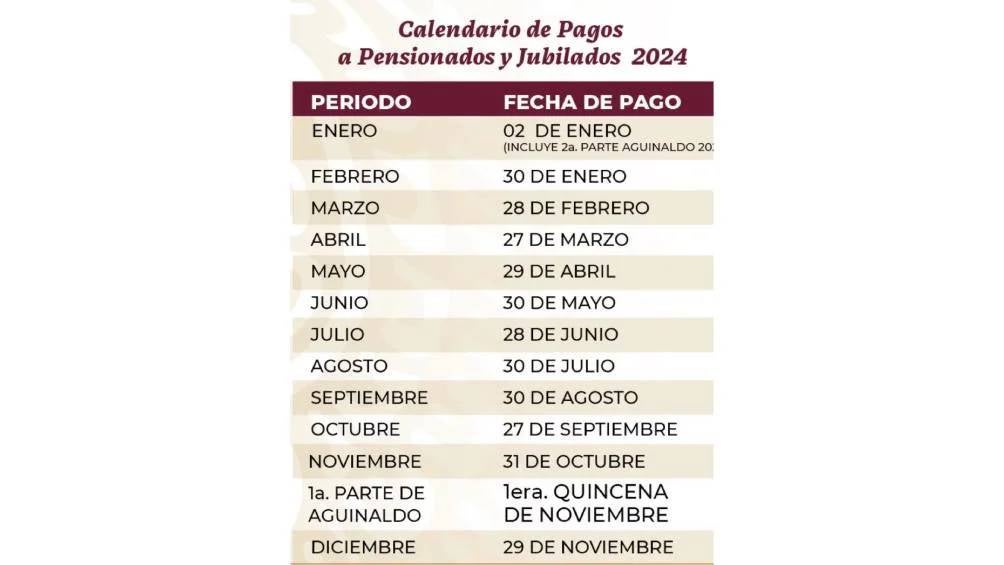 El pago del mes de noviembre será realizado el 31 de octubre. 