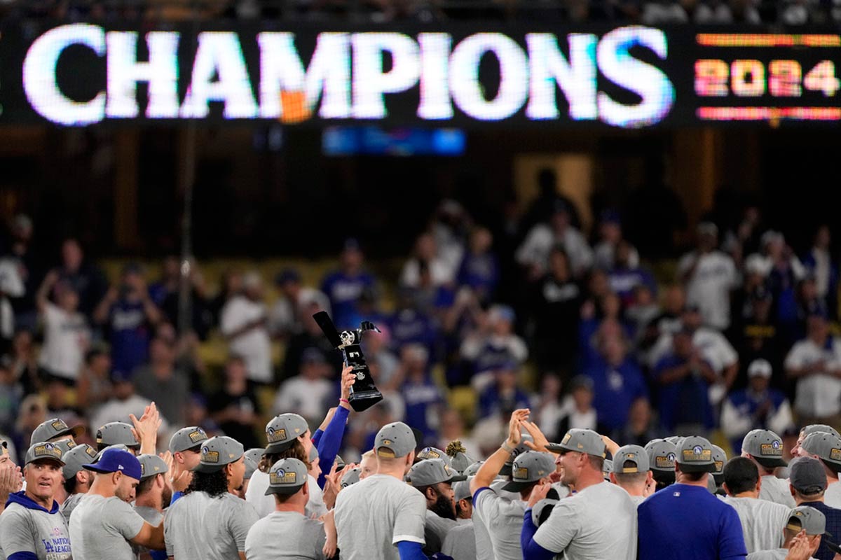 Los Dodgers celebran el título de la Liga Nacional