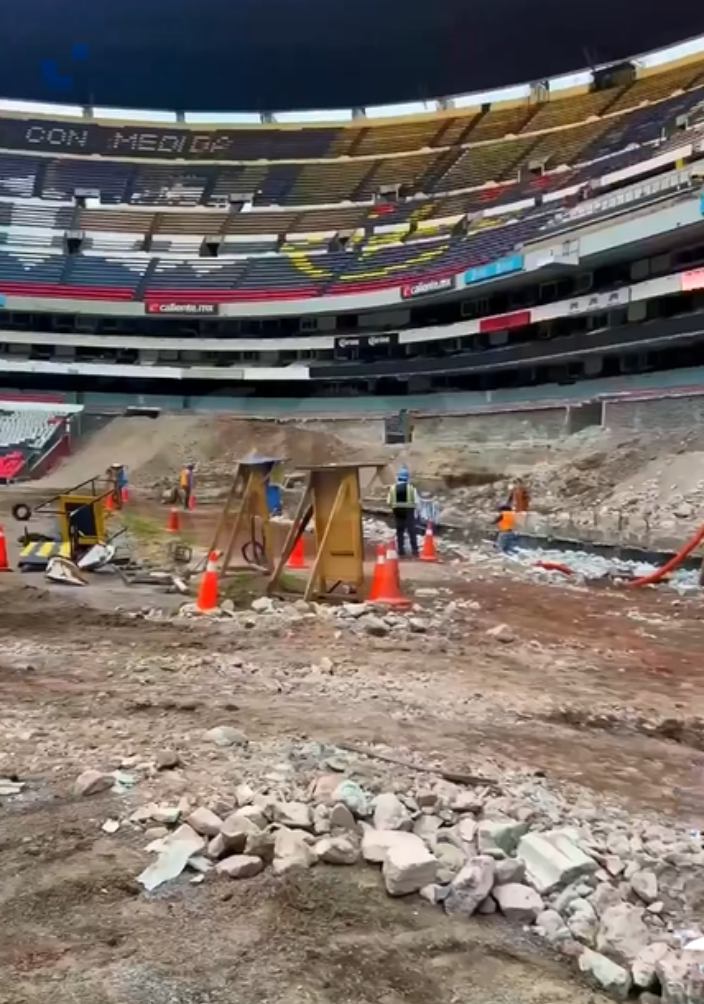 Estadio Azteca en plena remodelación