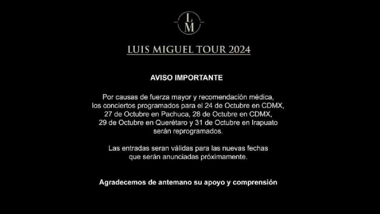 La semana pasada se anunció la cancelación de varios conciertos del Sol de México. 