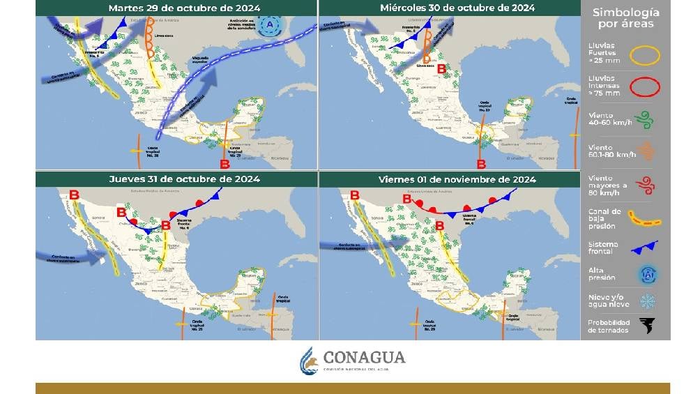 Clima en México para los próximos días. 