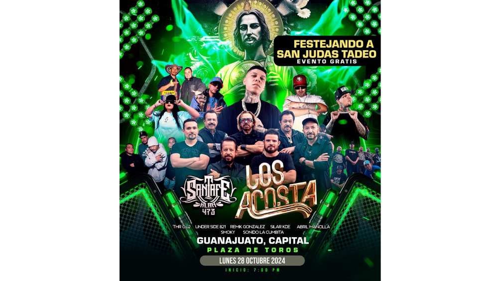 Santa Fe Klan ofreció un concierto gratis en honor a San Judas Tadeo. 