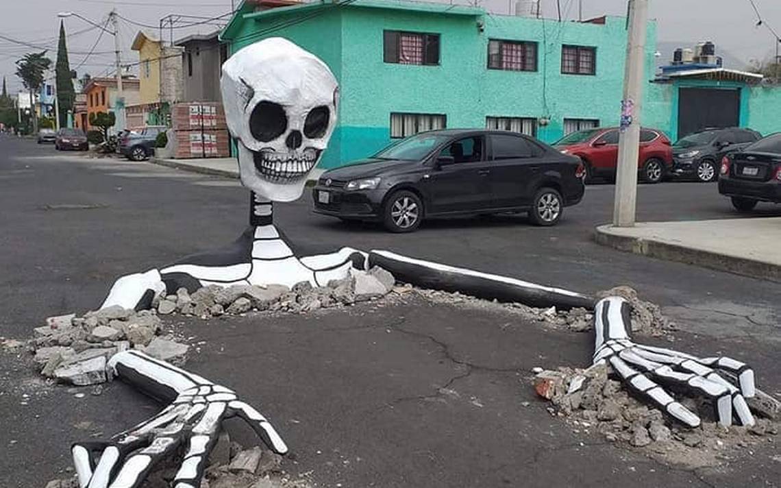 Calaveras gigantes en Tlahuác