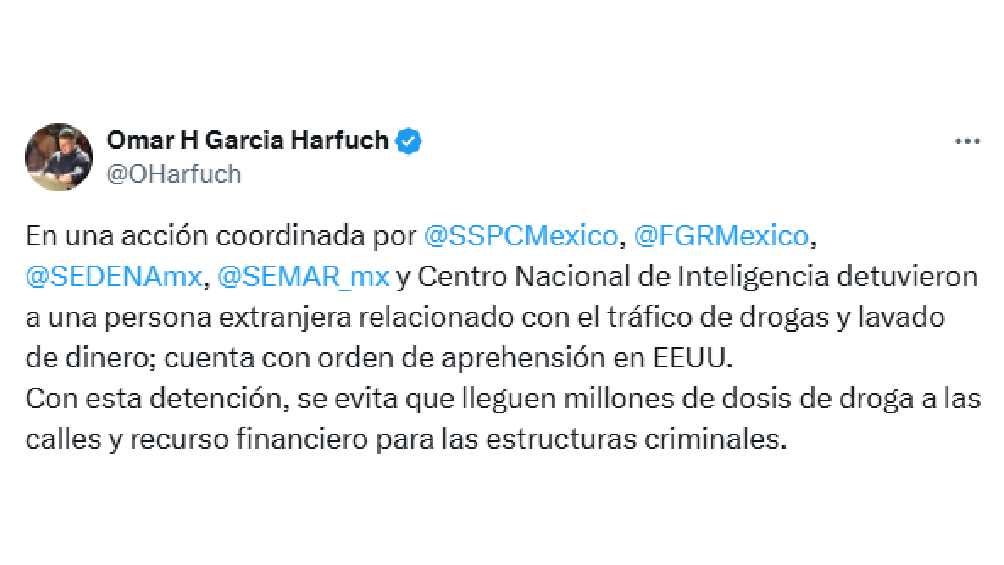 Omar García Harfuch aseguró que este es un gran golpe al narcotráfico. 