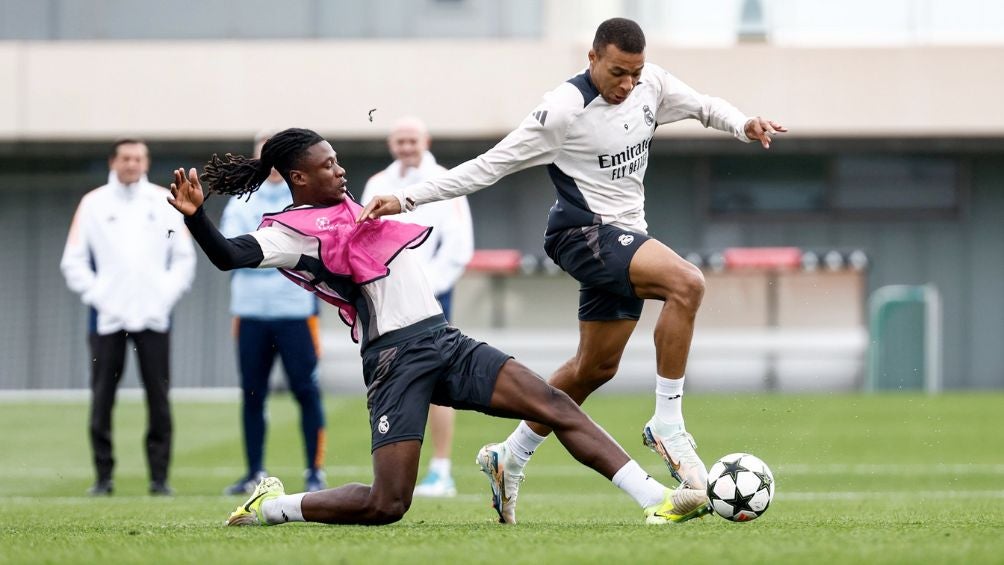 Mbappé y Camavinga en el entrenamiento