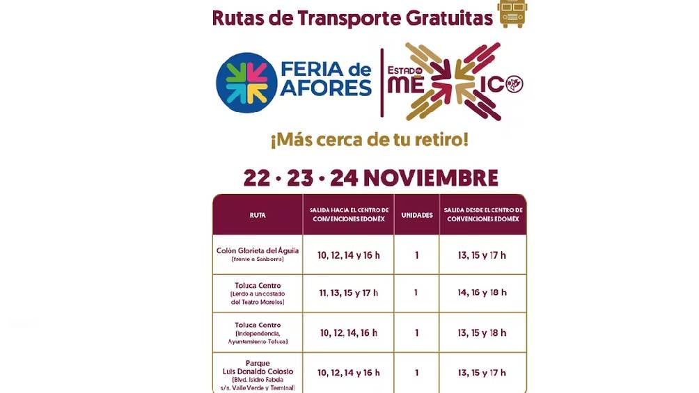 El evento contará con transporte gratuito. 