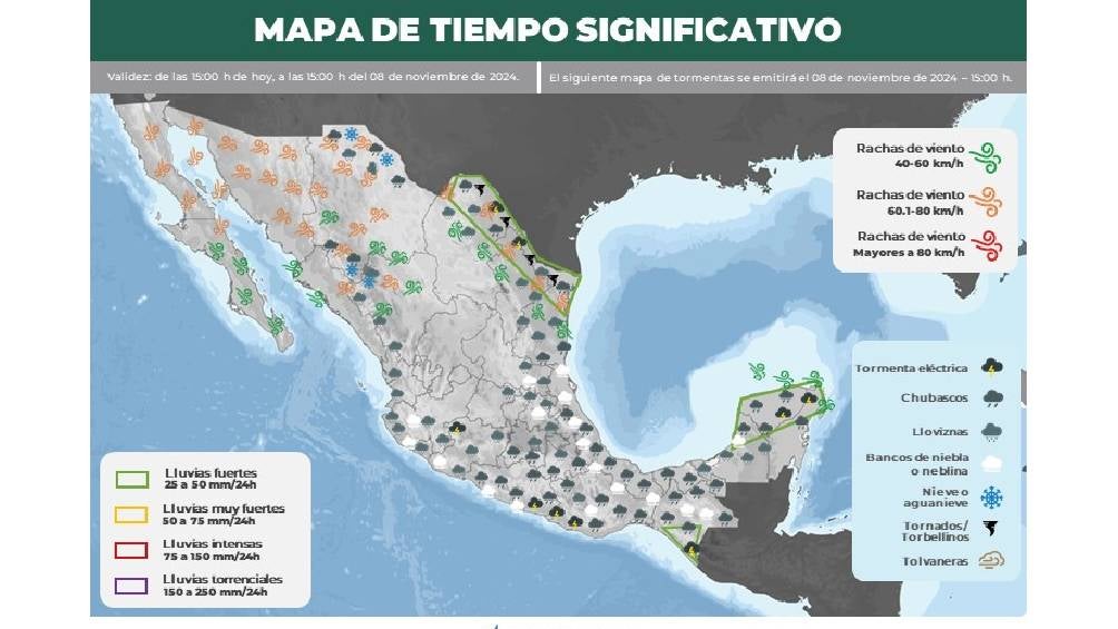 Clima en México para los próximos días. 