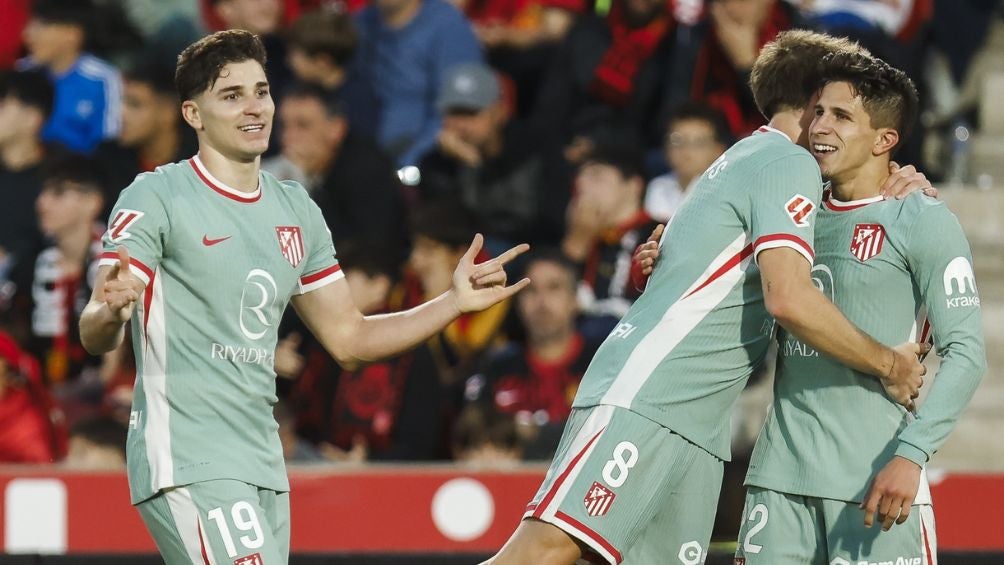 Julián celebra la victoria ante el Mallorca