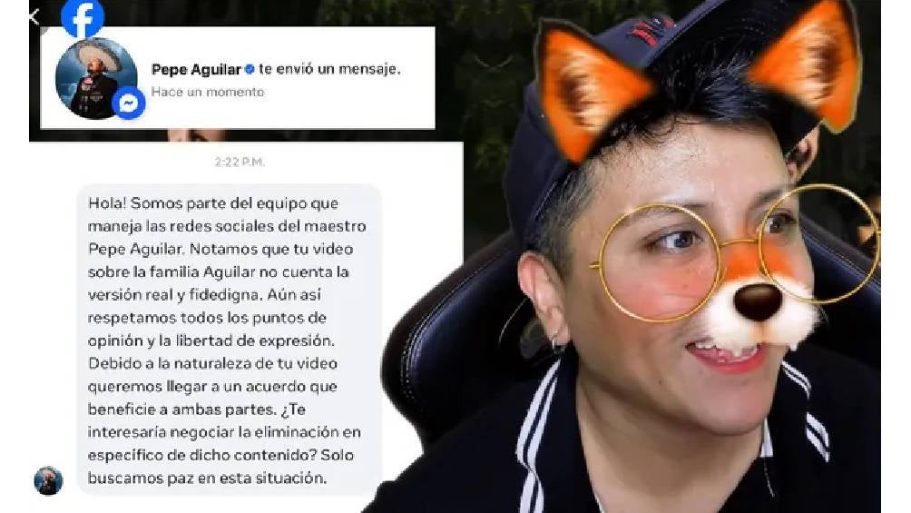 El influencer ha compartido un video en el que revela un supuesto mensaje del equipo de Pepé Aguilar.