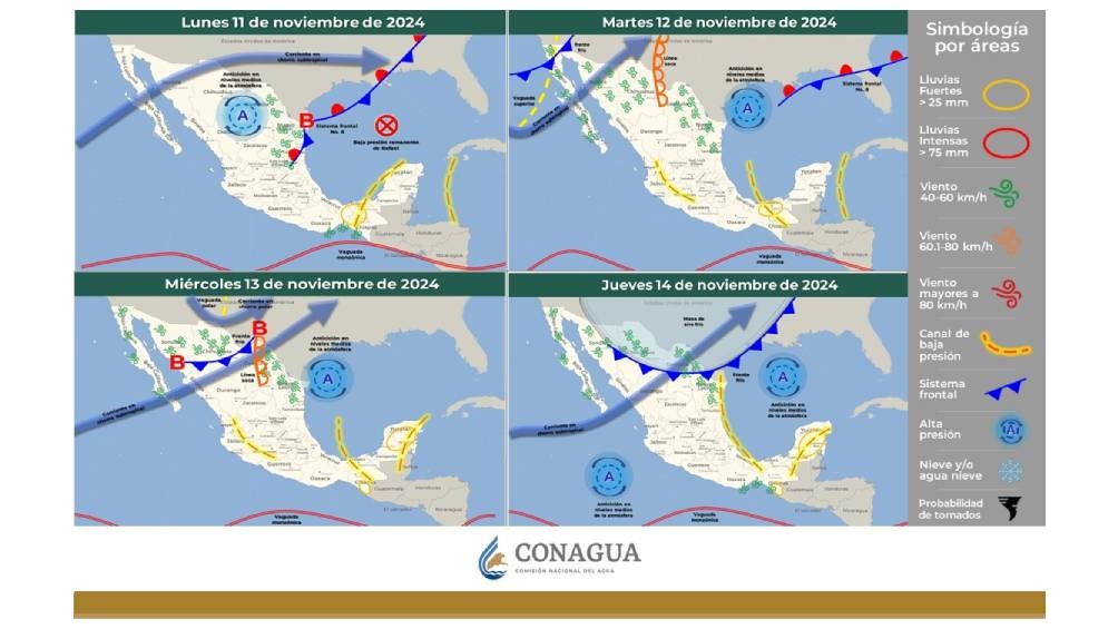 Clima en México para los próximos días. 