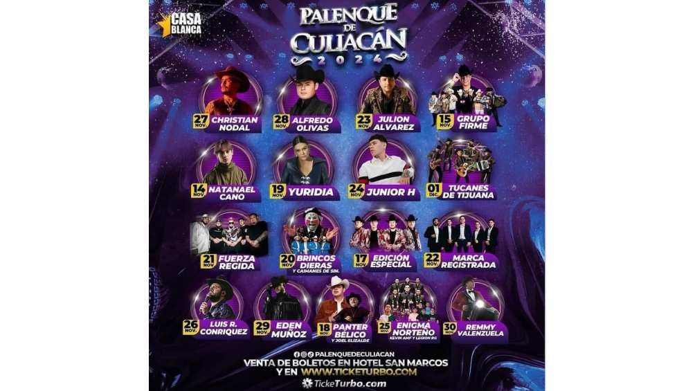 Entre el 14 de noviembre y el 1 de diciembre habría varios conciertos en el Palenque. 