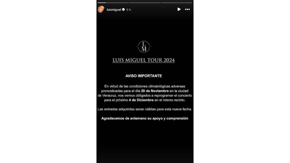 El cantante anunció mediante un comunicado la cancelación de su concierto. 