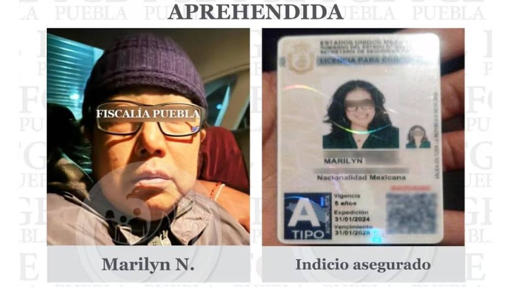 La Fiscalía del Estado de Puebla detuvo a Marilyn “N”, acusada de usurpación de profesión al hacerse pasar por psiquiatra. 