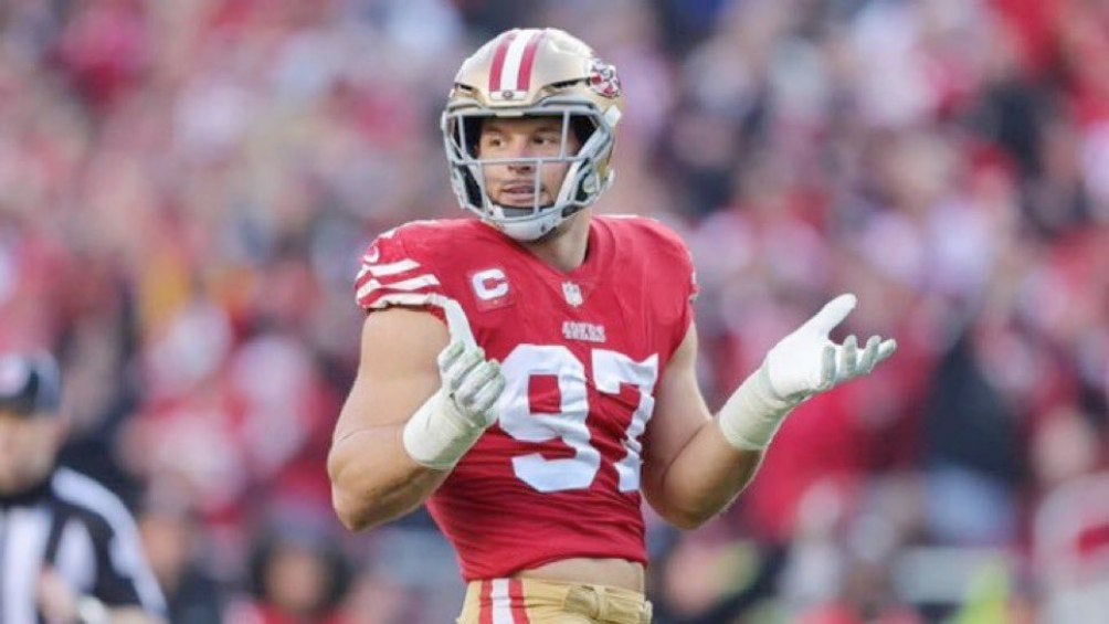 Nick Bosa, jugador de 49ers que apoya abiertamente a Donald Trump