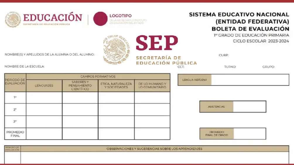 Así son loas nuevas boletas de calificaciones de la SEP. 