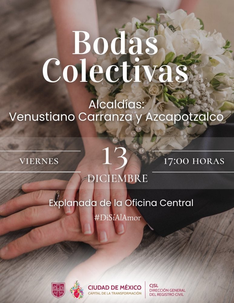 La boda colectiva se realizará el próximo 13 de diciembre de 2024.