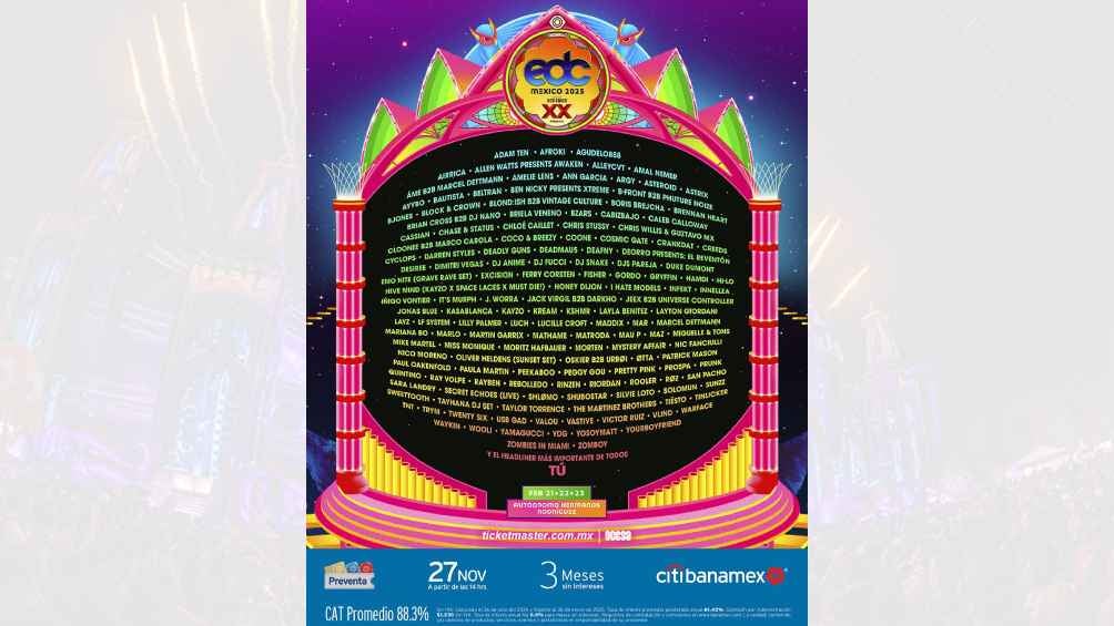 Ya se dio a conocer el cartel completo para el EDC 2025. 