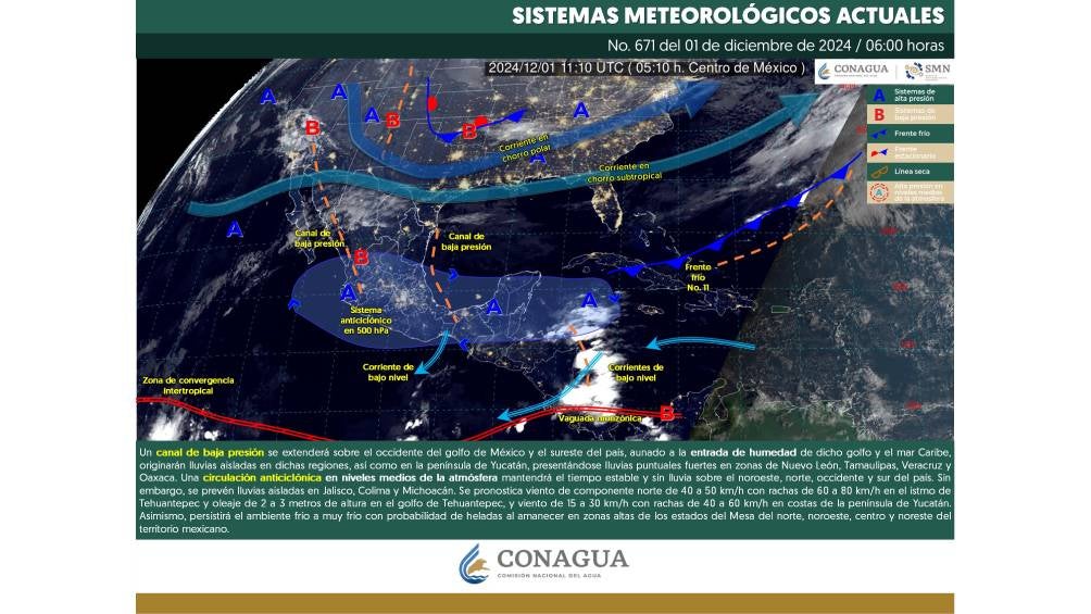 El mapa del clima indica que será en el norte donde más baje la temperatura. 