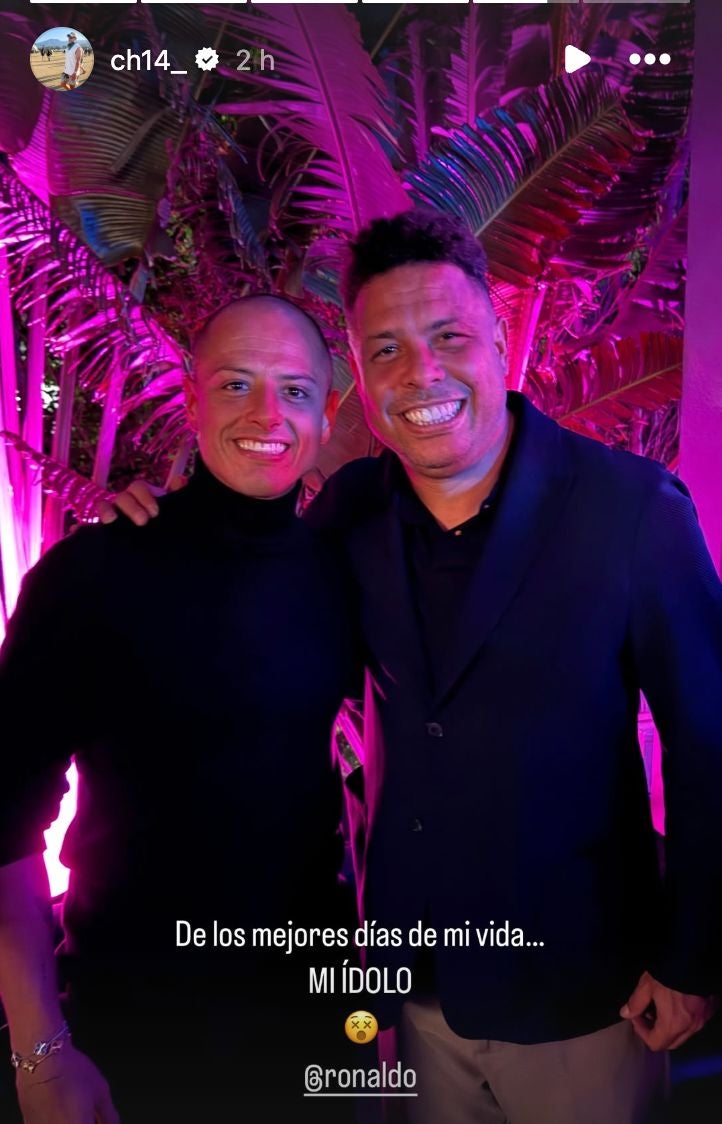 La imagen de Chicharito con Ronaldo Nazario