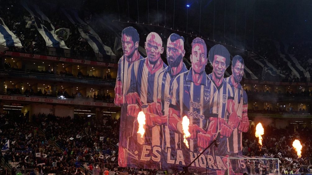 Tifo de la afición de Monterrey