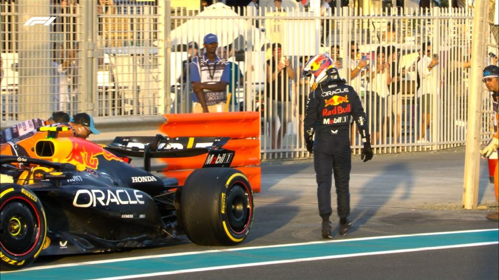 Checo Pérez abandona el Gran Premio de Abu Dhabi