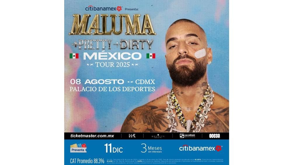 El colombiano ofrecerá 3 conciertos en territorio mexicano. 