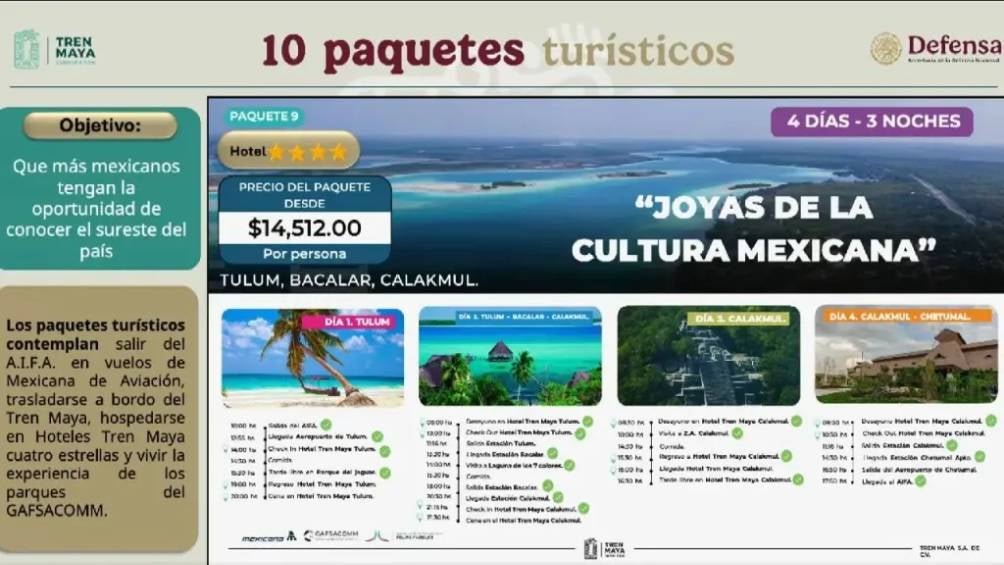 Se están ofreciendo paquetes turísticos en colaboración con los gobiernos de Chiapas, Tabasco, Campeche y Yucatán.