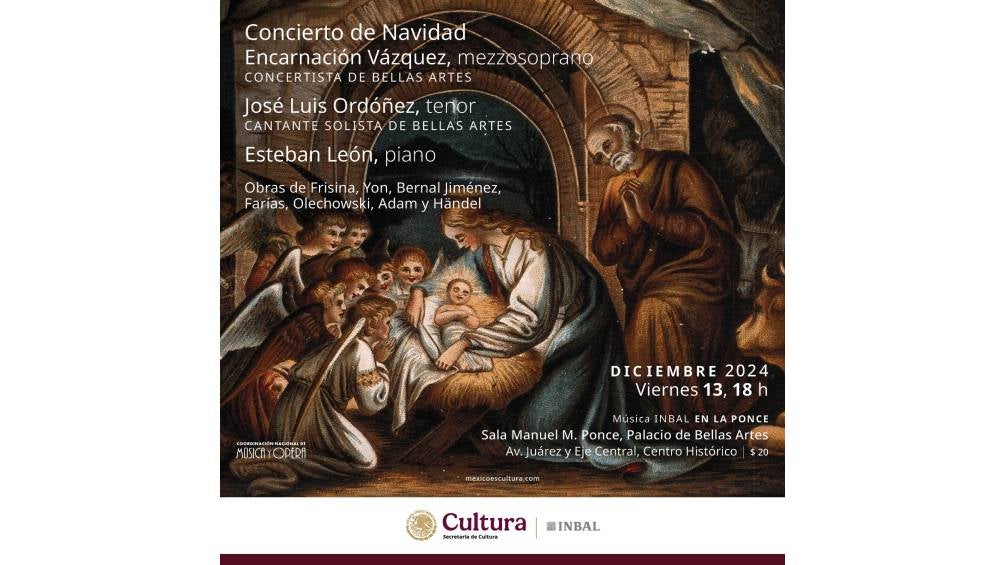 El concierto se llevará a cabo el 13 de diciembre a las 18:00 horas. 