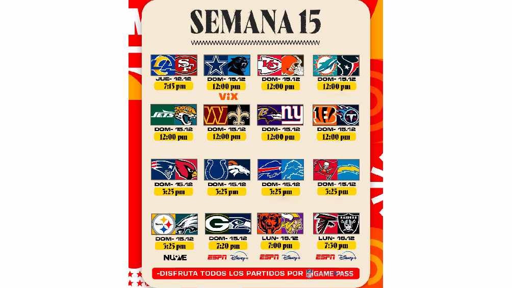 Calendario de la Semana 15