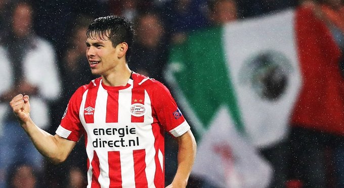 Hirving Lozano con el PSV