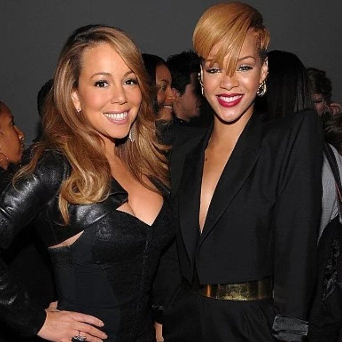 Rihanna posando con Mariah Carey años atrás